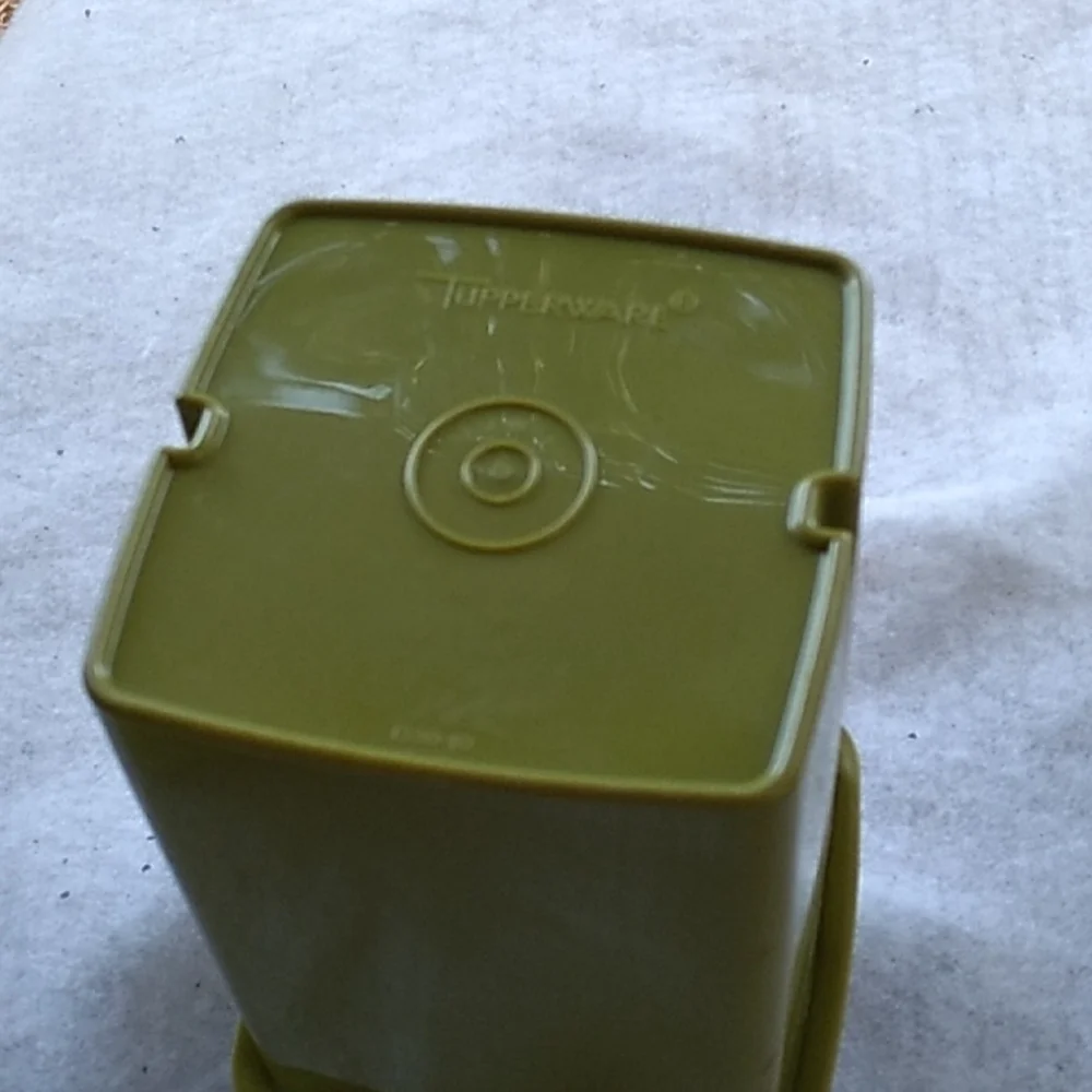 Vintage 1970s green Tupperware canister storage bowl